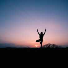 silhouette of woman during sunset
